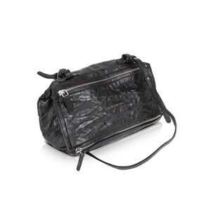 Givenchy Crinkled Leather Mini Pandora Crossbody Bag Black
